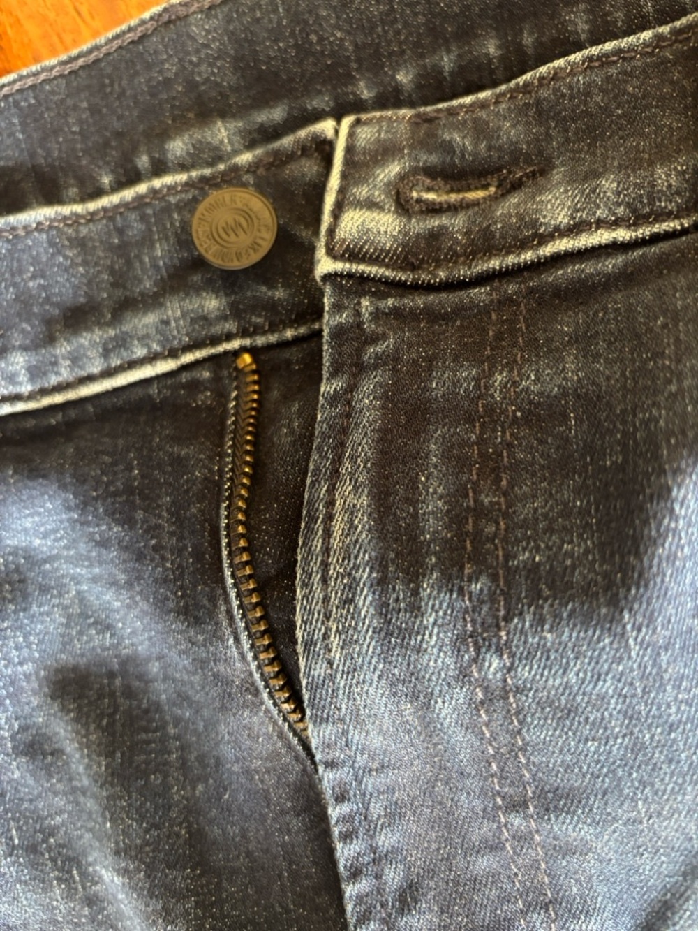 MOTHER The Hustler Roller Sneak Jeans Denim Wide Leg Faded Dark Blue 28 $258 New - Picture 13 of 13